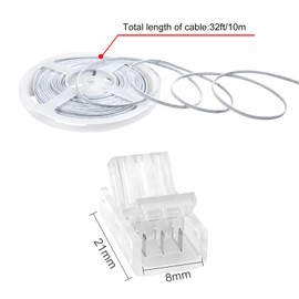 SVIANG 3 Pin 8mm LED Strip Connector Kit, 10pcs Solderless LED Tape Lights Connector and 32.8ft 3Pin 22AWG Extension Wire for 8mm IP20 IP65 SMD 5050 Dream Color LED Strip Lights WS2811 WS2812B