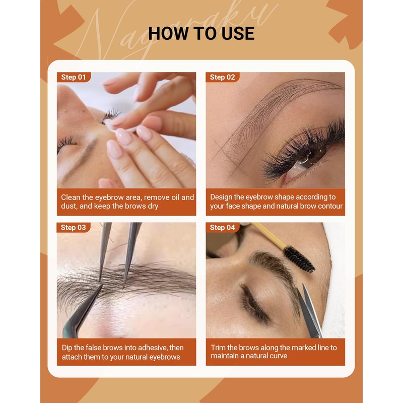 NAGARAKU Eyebrow Extension 0.07mm I-Curl Length 9mm-11mm Brown