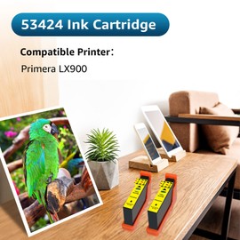 53424 Compatible Ink Cartridge Replacement for Primera 53424 Yellow Ink Used for Primera LX900 Ink Printers (2 Pack)