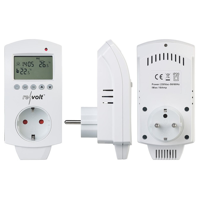revolt Plug Thermostat: Digital Socket Thermostat for Heating and Air