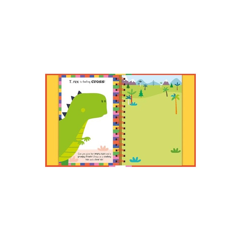 Wipe-Clean Sticker Funny Faces Dinosaurs