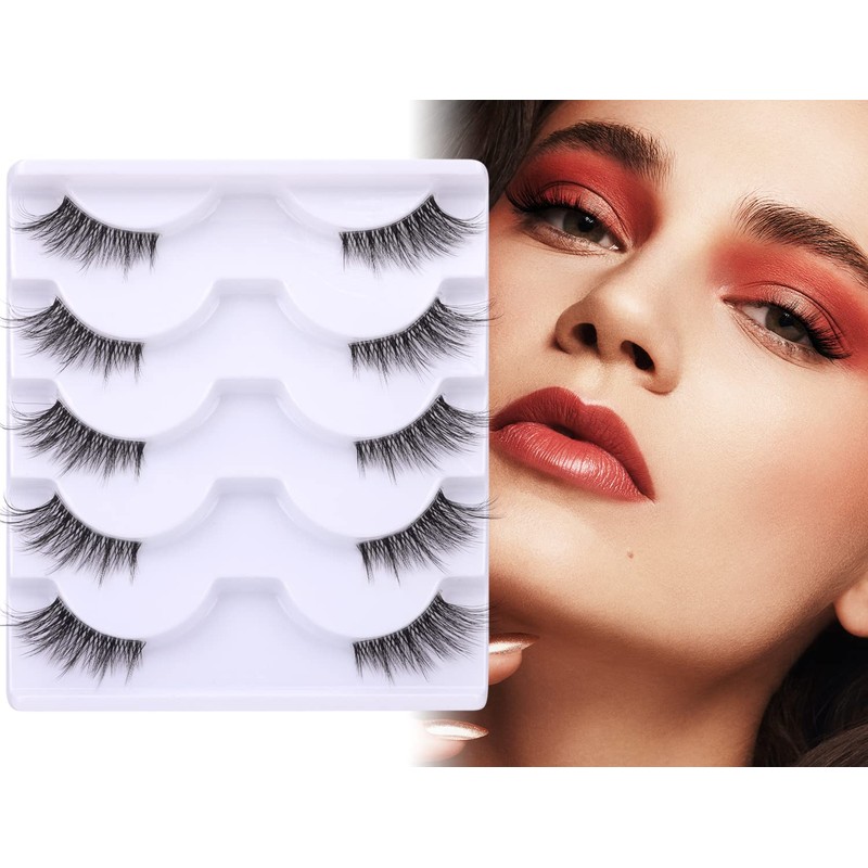 Half Lashes Lashes Natural Look Wispy 3/4 False Eyelashes Fluffy