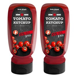 Body Attack Grill Sauce Ketchup 2x 320ml / 2x 32 Portionen, vegane kalorienarme Sauce, wenig Fett & Zucker, laktosefrei, ideal zum Grillen, perfekt für jede Diätphase, Made in Germany