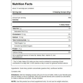 Swanson Goat Whey Protein Concentrate 14 oz Powder