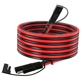 Magiktech 3/6/12/25/50 FT SAE to SAE Extension Cable 10AWG,10 Gauge 25FT SAE Adapter Cable,SAE Ports Wire for Solar Panel Battery Automotive RV Camp Trailer Tractor (10AWG 25FT)