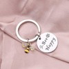 bobauna Bee Happy Keychain With Bumble Bee Chram Bee Jewelry