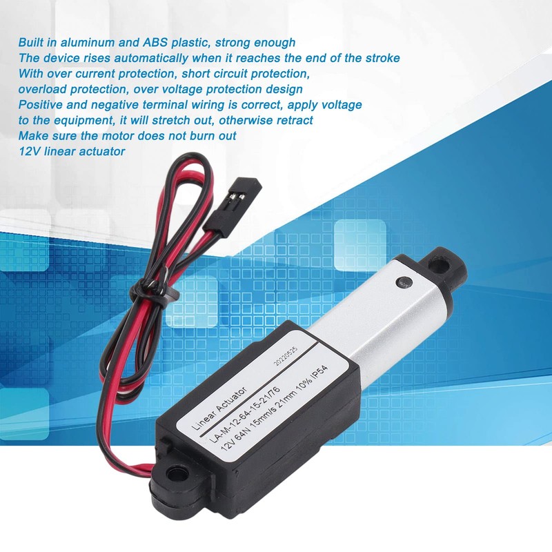 Electric Micro Linear Actuator, Miniature DC Supply, Aluminum ABS Mini
