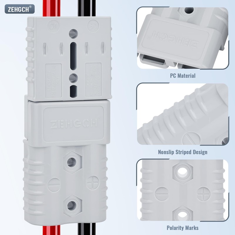 ZEHGCH Battery Connector, 175Amp 600V Quick Connect Wire Connector Plug