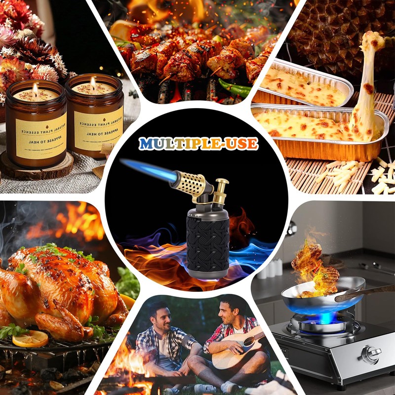 Blow Torch, Professional Kitchen Cooking Butane Torch with Safety Lock