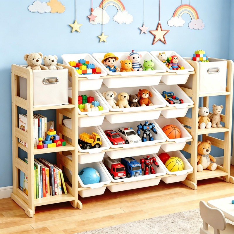 MICZG Extra Large Toy Storage Organizer for Kids - 3-in-1