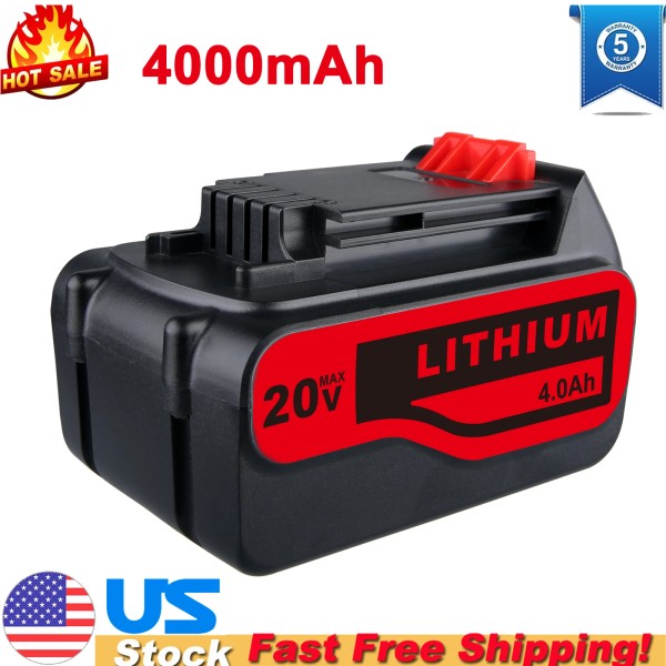 For BLACK+DECKER 20V 4.0Ah For Black and Decker 20Volt Lithium