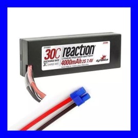 Dynamite Reaction 7.4v 4000mah 2S 30C Lipo Hardcase EC3 Plug : Vaterra ECX
