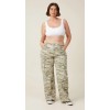 Cotton:On Women's Cargo Wide Leg Jeans Camo Print Denim Relaxed