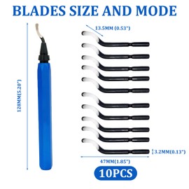 Deburring Tool Pipe Deburring Tool Deburring Tool 3D Printing Metal Handle Hand Deburrer with 10 Bs1010 Replacement Blades for Metal,Resin,Pvc Pipes,Copper Pipe,Plastic