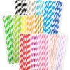 Gcardist Stripe Paper Straws for Drinking Disposable Straws 100pcs Disposable