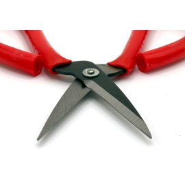 Made in Taiwan Gardening Bonsai Tools Red Plastic Rubber Coated Metal Handle Shears Clipper Scissors. Easy to use, great for Succulents, Flowers, Snippets, Arts and Crafts.