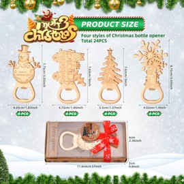 "24Pcs Christmas Themed Bottle Openers - Unique Party Favors and Gifts for Guests, Ideal for Weddings, Bridal Showers, or Baby Showers - Individually Packaged for Convenience"