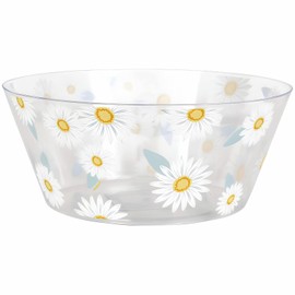 Fresh Daisy Plastic Serving Bowl - (10" x 10") 1 Piece - Perfect Serveware for Seasonal Gatherings and Everyday Use