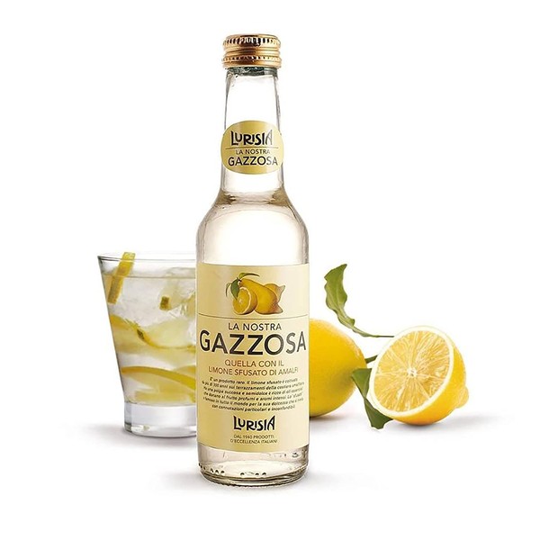 Lurisia La Nostra Gazzosa, Sparkling Lemon Beverage, 9.3 fl oz, (24 Glass Bottles)
