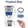 3 pieces 19 mm stainless steel flat head button, IP65