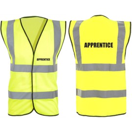 Apprentice Hi Vis Safety Vest - Reflective High Visibility Waistcoat for Workplace Safety, Available in Pink or Yellow by Brook Hi Vis. (UK, Alpha, M, Regular, Regular, Standard, Yellow)