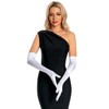 chrumeshi Long White Satin Opera Elbow Gloves Women Formal Silk