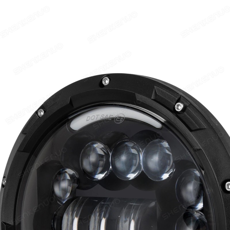 SHENKENUO For Hummer H2 2003-2009 Pair 7" inch Round LED