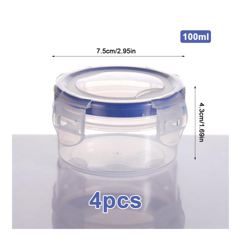 Jinsion Set of 4 PP5 Food Storage Containers with Lid,