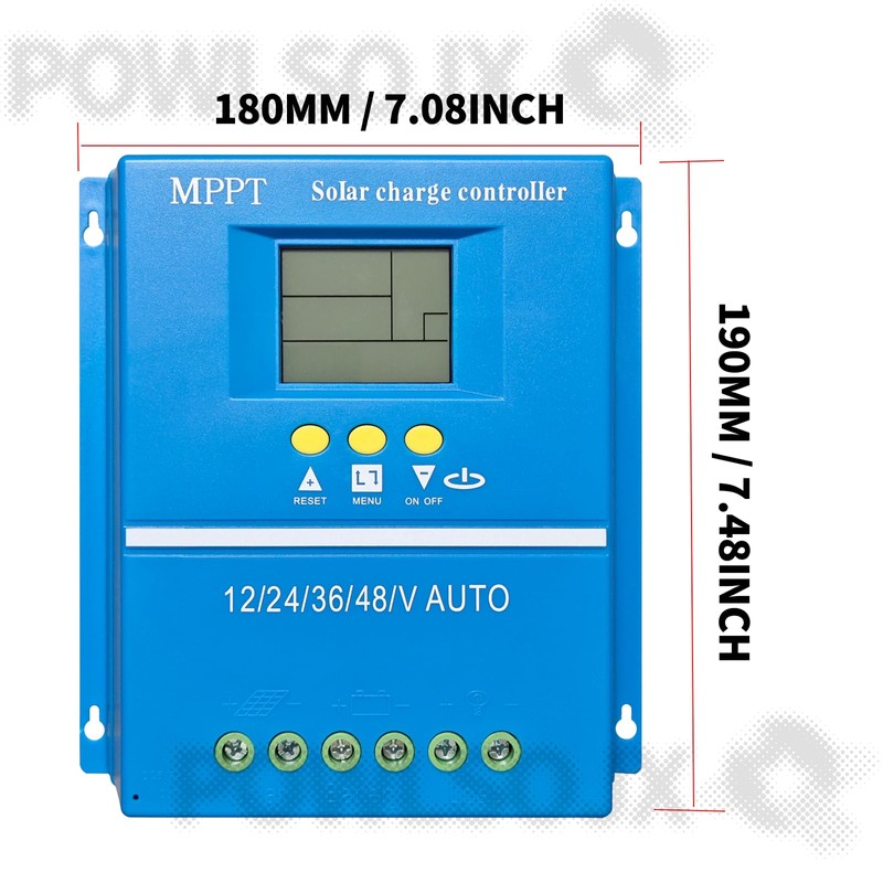 POWLSOJX 60A/80A/100A High-Efficiency MPPT Solar Charge Controller, Multi-Voltage Compatibility (12V/24V/36V/48V)