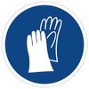 Hand Protection Use Sticker Sign, Mandatory Sign to DIN 4844/2