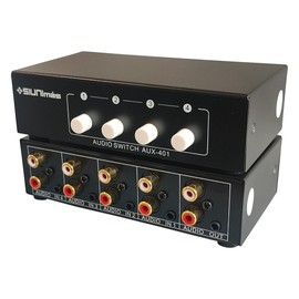 SIUNIMAS 4-in 1-Out RCA and 3.5mm Aux Audio Receiver Switching Box 4 Channels Audio Converter Passive Audio Selector Switch Box 1-in 4-Out (S401-RCA AUX)