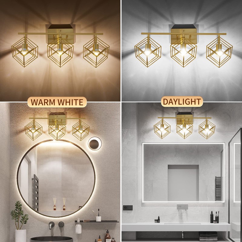 BEHIYA Bathroom Vanity Light with 3 Bulbs Bathroom Light Fixtures