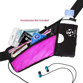 Riñonera deportiva para correr con botella de agua, soporte para teléfono celular, cinturón de hidratación, riñonera reflectante, diseño de rayas para