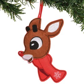 Department 56 Rudolph The Red-Nosed Reindeer Felt Hanging Ornament, 7.5 Inch, Multicolor