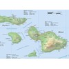Hawaii Physical State Map - 23.3 x 16.5 Inches -