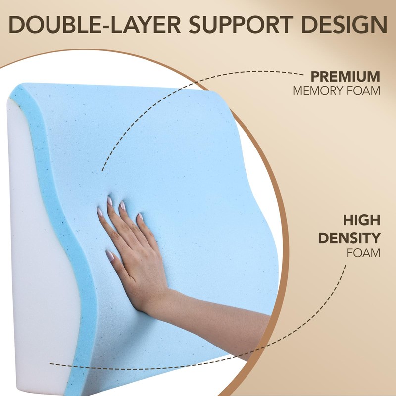 SofGlowly Lumbar Support Pillow for Recliner,Large Memory Foam Back Support