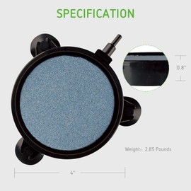 VIVOSUN 4 Inch Air Stone Disc with Shell and Sucker for Hydroponics Aquarium Tank Pump