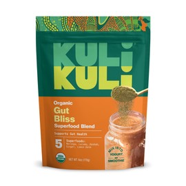 Kuli Kuli Gut Bliss Superfood Powder [6 oz] - Powerful Blend of Organic Moringa, Baobab, Lucuma, Ginger and Lemon Balm - Promote Digestion, Soothe the Stomach and Boost Gut Health