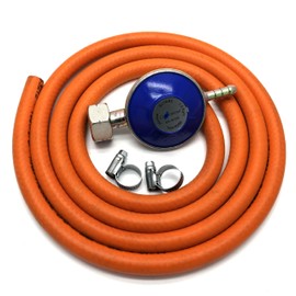 4.5kg BUTANE GAS REGULATOR With 2m HOSE + 2 CLIPS Fits Calor Gas 4.5kg Cylinders