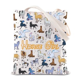 Princess Horse Inspired Tote Bag Horse Lovers Canvas Bag WDW Horse Character Gift Magic Kingdom Gift Family Vacation Gift (CA-PrincessHorsesTS)