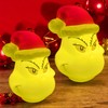Grinch Face Christmas Tree Baubles, Light Up, Holiday Ornaments with