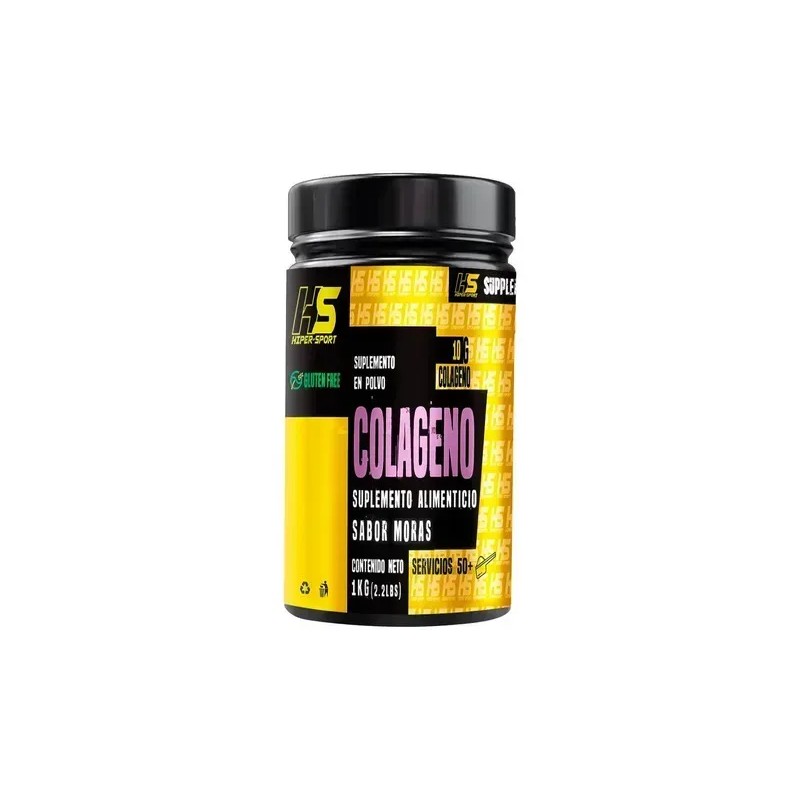 Colágeno Hidrolizado Polvo Hiper Sport Hs 1 Kg Sabores Moras