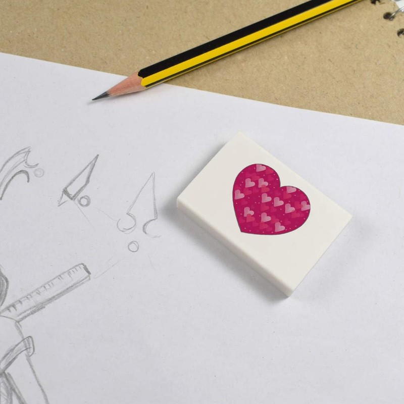 2 x 45mm 'Love Hearts Heart ' Erasers/Rubbers (ER00047173)
