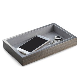 Bey Berk Lacquered "Ash" Wood Open Face Valet Tray