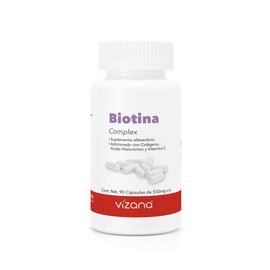 VIZANA NUTRITION | Biotina con Ácido Hialurónico, Colágeno Hidrolizado y Vitamina C en Cápsulas HPMC Vegetarianas (90 Caps-500 mg)