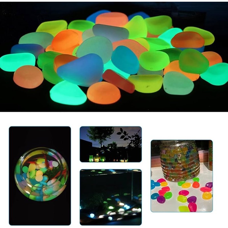 TAVICE 100 Pcs Pebbles Stone Glow in The Dark Rock