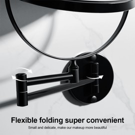 Wall Mounted Makeup Mirror 3X Magnification 360 Degrees Swivel Extendable Foldable Arm Bathroom Mirror 8 Inches Double-Sided Vanity Mirror