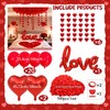 Romantic Red Heart Balloon Decoration Set with Hanging Heart Strands,