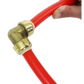 3/4" Push Fit Elbow Connection Fittings - Brass Plumbing Connectors for PEX, Copper, PVC Tubes & Pipes, Quick Connect, Bite Adapter, Slip Reducer, Valve Tool, Water Line Saver, Expansion - 5 Pack