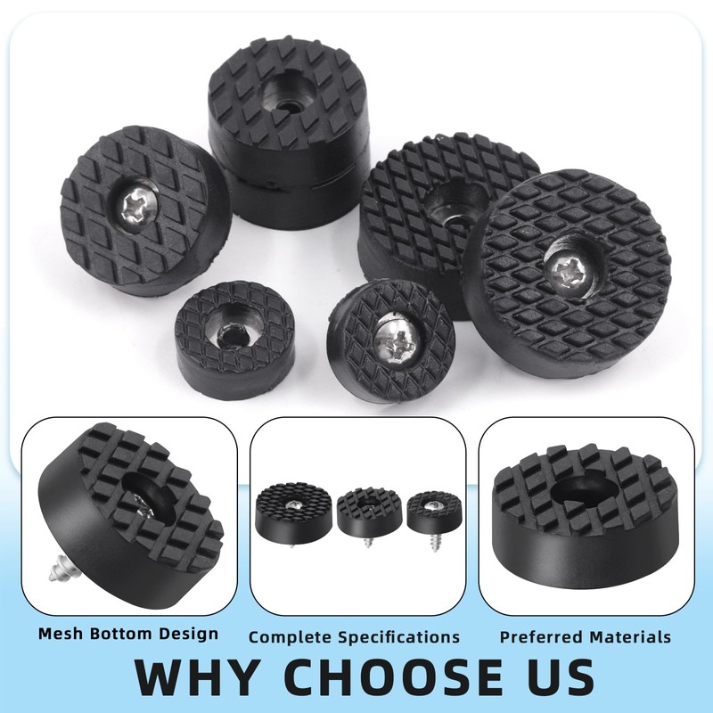 Glarks 32Pcs Screw-On Rubber Feet Set, 18MM Black Floor Protector